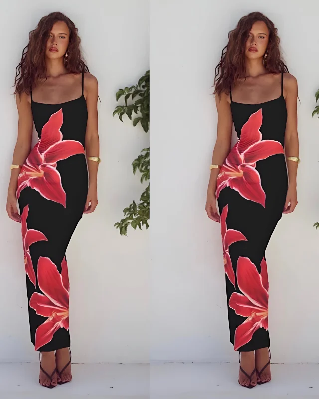 DEIA MIDI DRESS - BLACK LILY