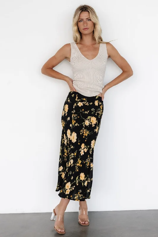 Fairchild Skirt | Black Floral