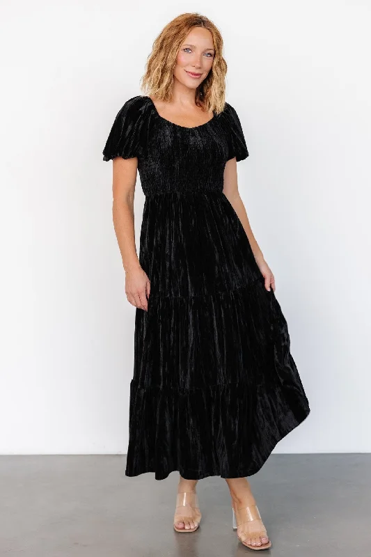 Colleen Velvet Maxi Dress | Black