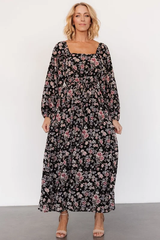 Della Dress | Black Multi Floral