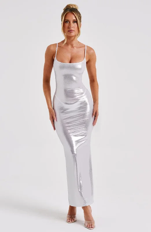 Kyranni Maxi Dress - Silver