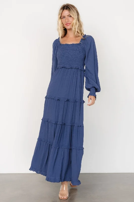 Lana Smocked Maxi Dress | Blue