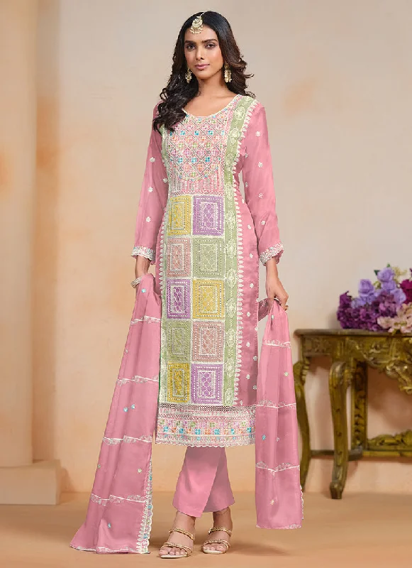 Light Pink Multi Embroidery Festival Salwar Suit