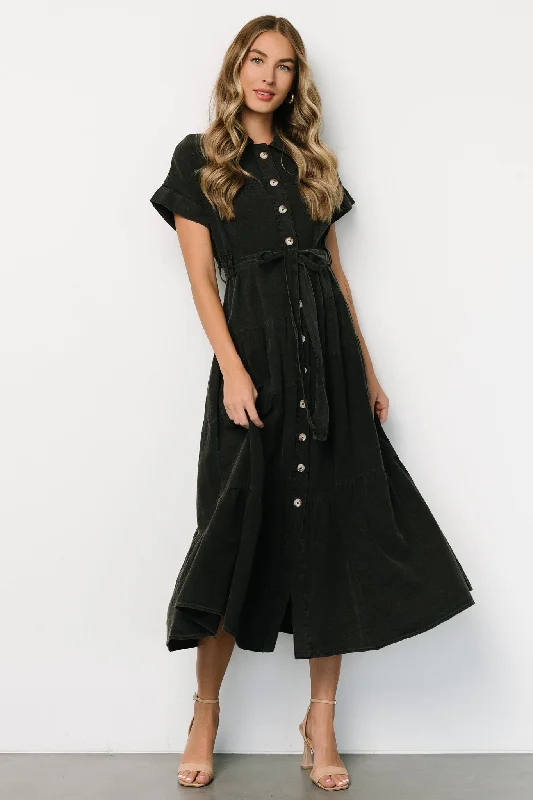 Logan Button Up Dress | Black