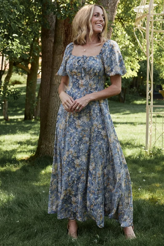 Raelynn Maxi Dress | Dusty Blue Floral