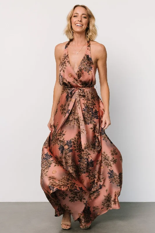 Vasto Halter Maxi Dress | Vintage Rose Print